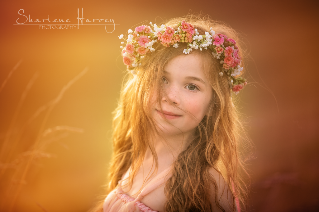 Gorgeous girl with breeze in her hair during a sunset