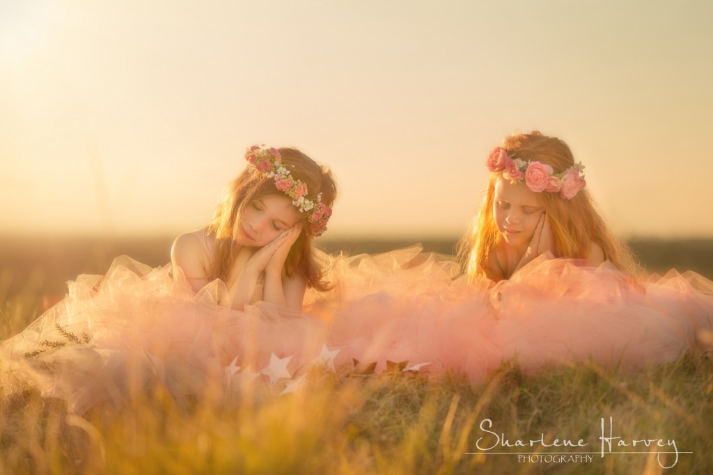 Two young girls dreaming in the sun